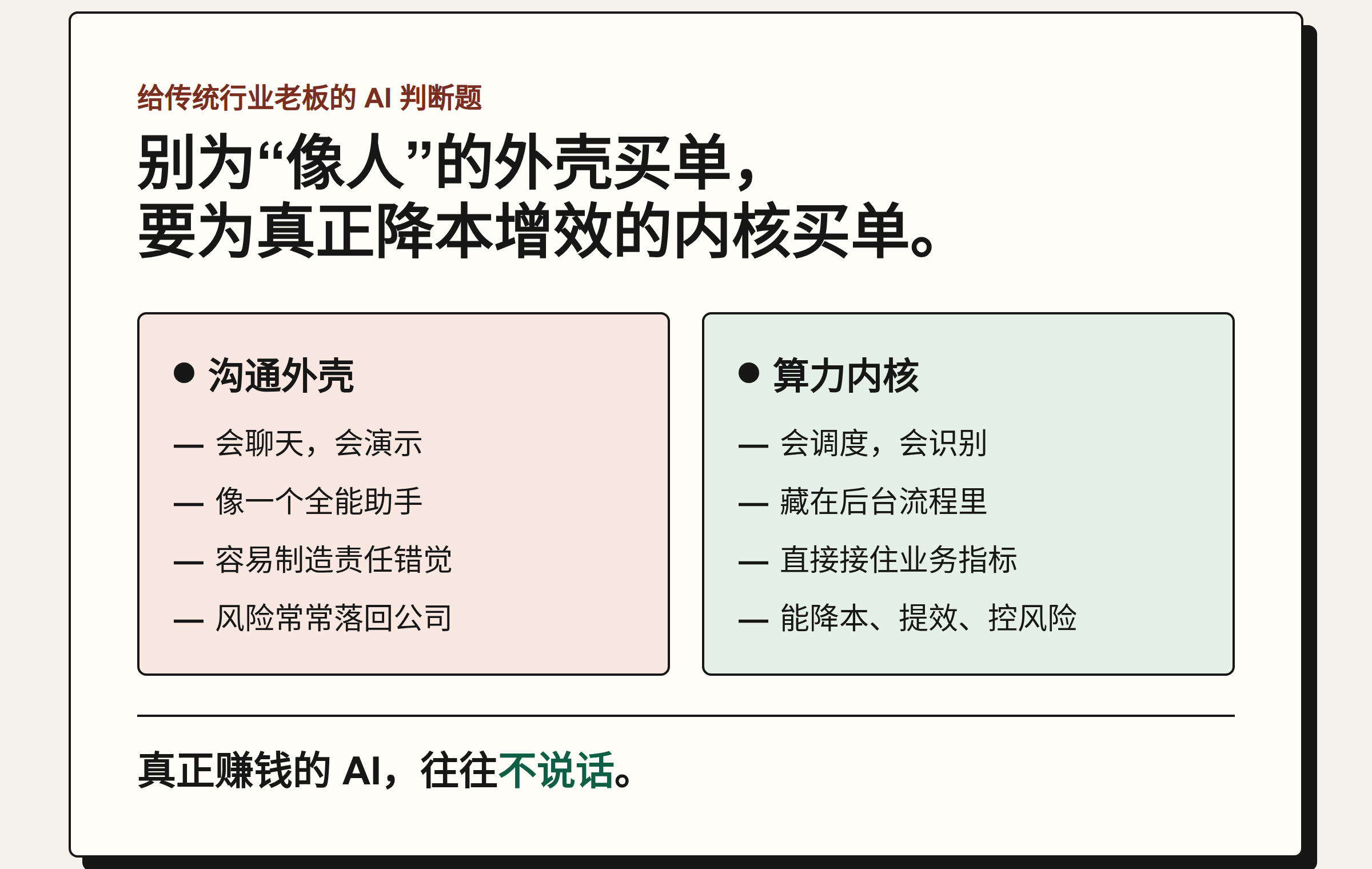 沟通外壳与算力内核的判断卡